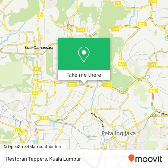 Peta Restoran Tappers, Jalan SS 21 / 60 47400 Petaling Jaya Selangor