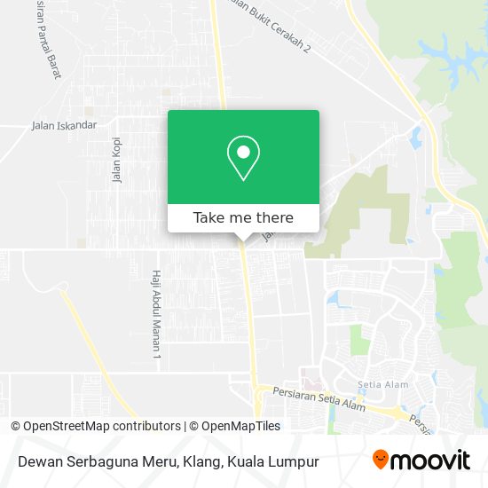 Peta Dewan Serbaguna Meru, Klang