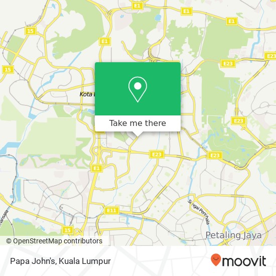 Peta Papa John's, 47400 Petaling Jaya Selangor