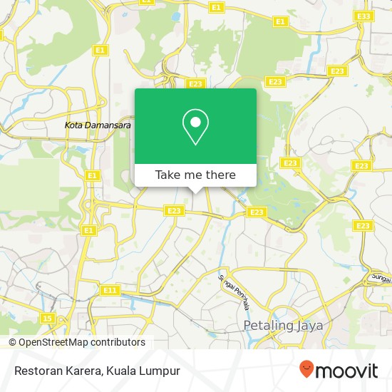 Peta Restoran Karera, Jalan SS 21 / 39 47400 Petaling Jaya Selangor