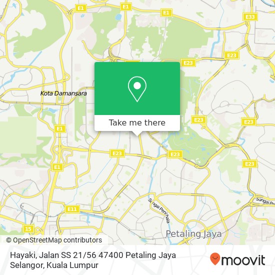 Peta Hayaki, Jalan SS 21 / 56 47400 Petaling Jaya Selangor