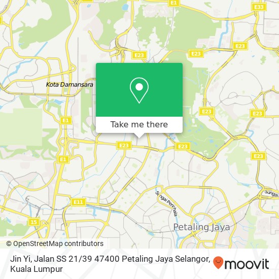 Jin Yi, Jalan SS 21 / 39 47400 Petaling Jaya Selangor map