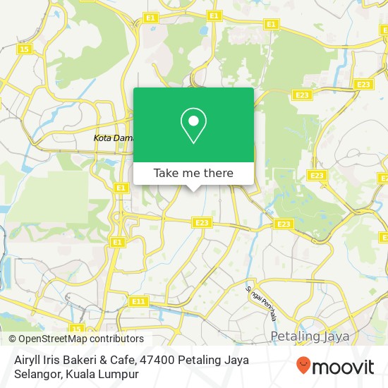 Peta Airyll Iris Bakeri & Cafe, 47400 Petaling Jaya Selangor