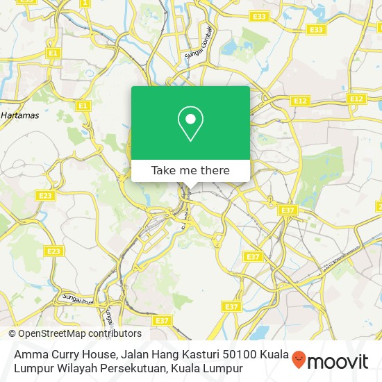 Peta Amma Curry House, Jalan Hang Kasturi 50100 Kuala Lumpur Wilayah Persekutuan