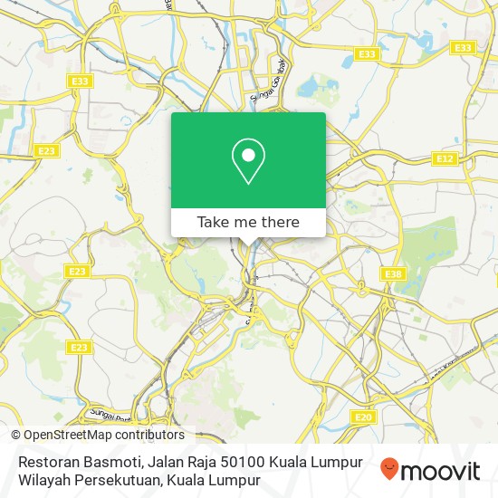 Peta Restoran Basmoti, Jalan Raja 50100 Kuala Lumpur Wilayah Persekutuan