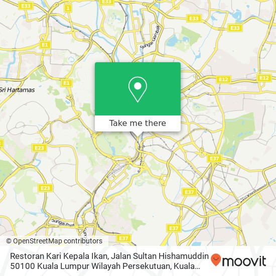 Peta Restoran Kari Kepala Ikan, Jalan Sultan Hishamuddin 50100 Kuala Lumpur Wilayah Persekutuan