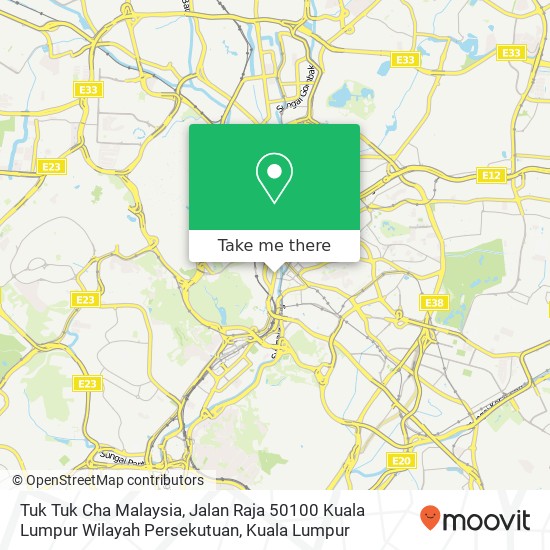 Peta Tuk Tuk Cha Malaysia, Jalan Raja 50100 Kuala Lumpur Wilayah Persekutuan