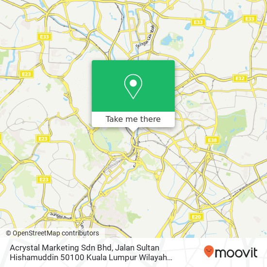 Peta Acrystal Marketing Sdn Bhd, Jalan Sultan Hishamuddin 50100 Kuala Lumpur Wilayah Persekutuan
