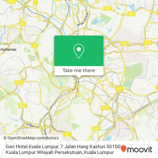 Geo Hotel Kuala Lumpur, 7 Jalan Hang Kasturi 50100 Kuala Lumpur Wilayah Persekutuan map