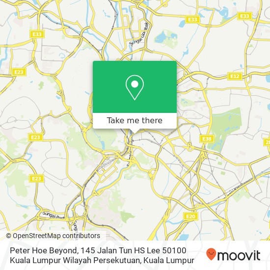 Peta Peter Hoe Beyond, 145 Jalan Tun HS Lee 50100 Kuala Lumpur Wilayah Persekutuan