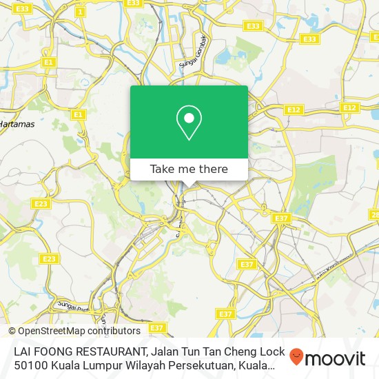 Peta LAI FOONG RESTAURANT, Jalan Tun Tan Cheng Lock 50100 Kuala Lumpur Wilayah Persekutuan
