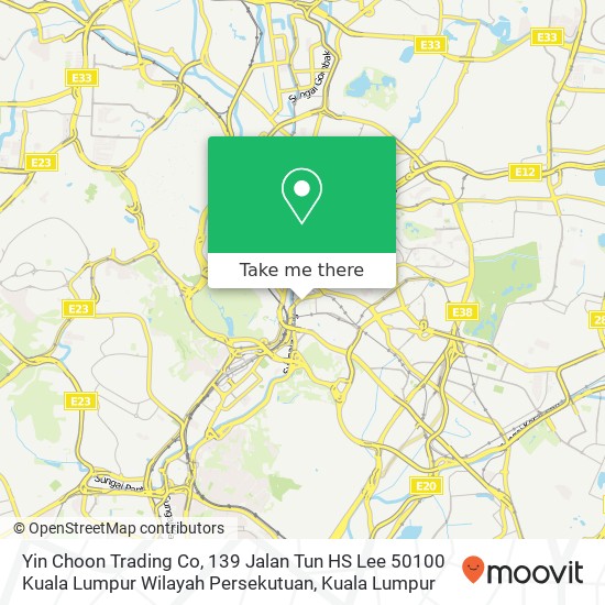 Peta Yin Choon Trading Co, 139 Jalan Tun HS Lee 50100 Kuala Lumpur Wilayah Persekutuan