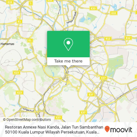 Peta Restoran Annexe Nasi Kanda, Jalan Tun Sambanthan 50100 Kuala Lumpur Wilayah Persekutuan