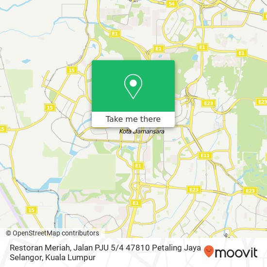 Peta Restoran Meriah, Jalan PJU 5 / 4 47810 Petaling Jaya Selangor