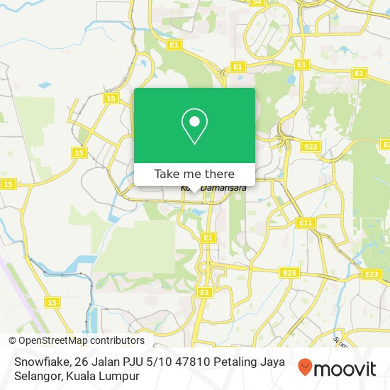 Peta Snowfiake, 26 Jalan PJU 5 / 10 47810 Petaling Jaya Selangor