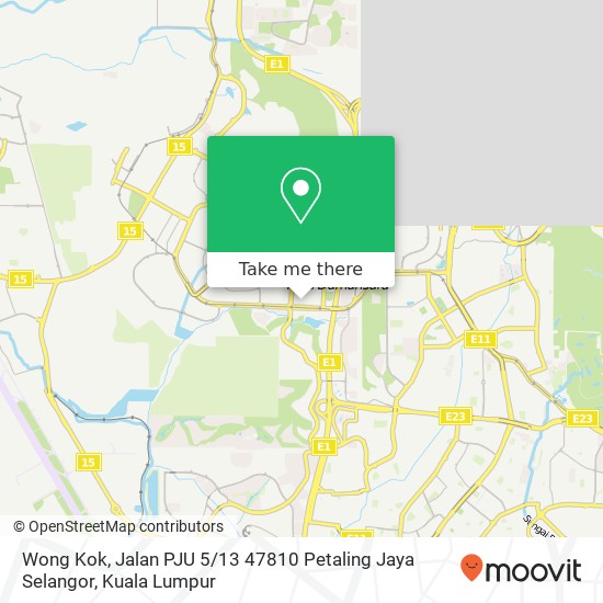 Peta Wong Kok, Jalan PJU 5 / 13 47810 Petaling Jaya Selangor