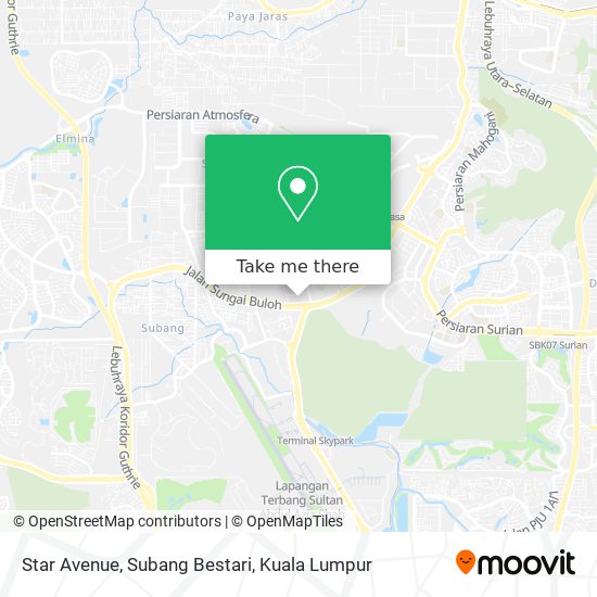 Peta Star Avenue, Subang Bestari