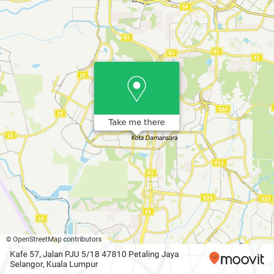 Peta Kafe 57, Jalan PJU 5 / 18 47810 Petaling Jaya Selangor