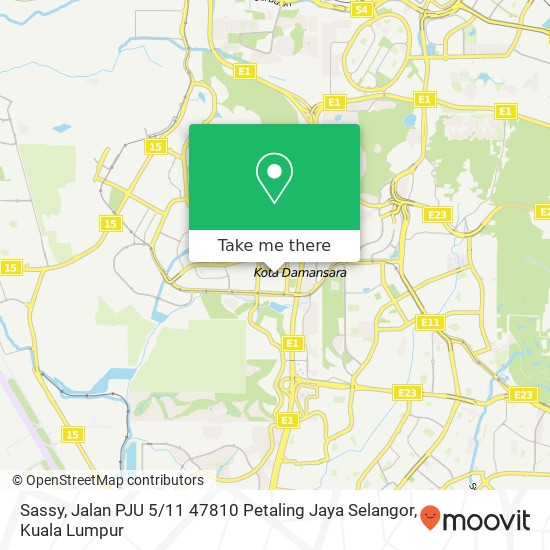 Peta Sassy, Jalan PJU 5 / 11 47810 Petaling Jaya Selangor