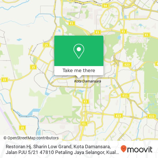 Restoran Hj. Sharin Low Grand, Kota Damansara, Jalan PJU 5 / 21 47810 Petaling Jaya Selangor map