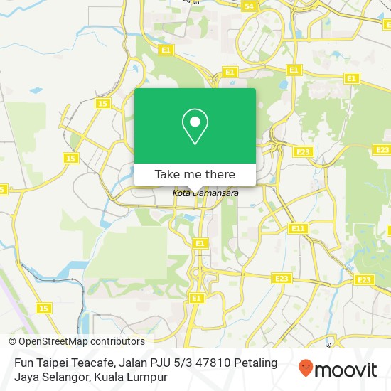Peta Fun Taipei Teacafe, Jalan PJU 5 / 3 47810 Petaling Jaya Selangor