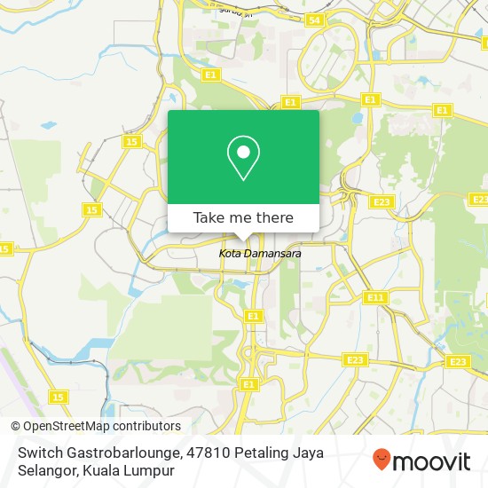 Switch Gastrobarlounge, 47810 Petaling Jaya Selangor map