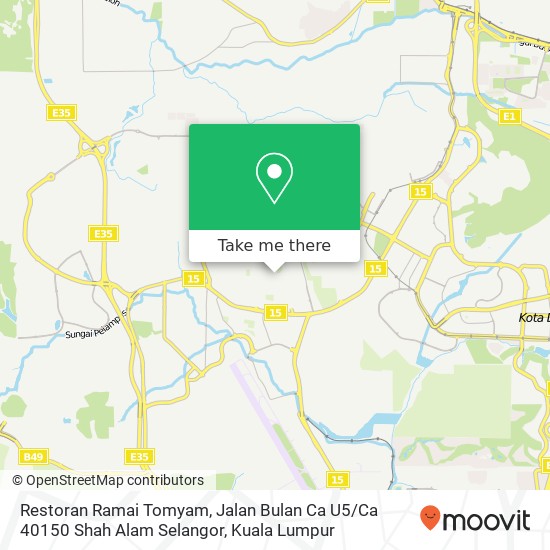 Restoran Ramai Tomyam, Jalan Bulan Ca U5 / Ca 40150 Shah Alam Selangor map