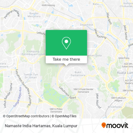Peta Namaste India Hartamas