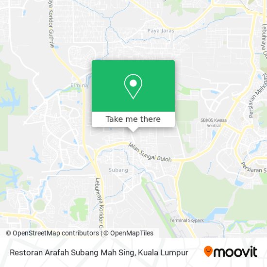 Restoran Arafah Subang Mah Sing map