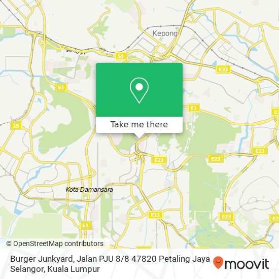 Burger Junkyard, Jalan PJU 8 / 8 47820 Petaling Jaya Selangor map