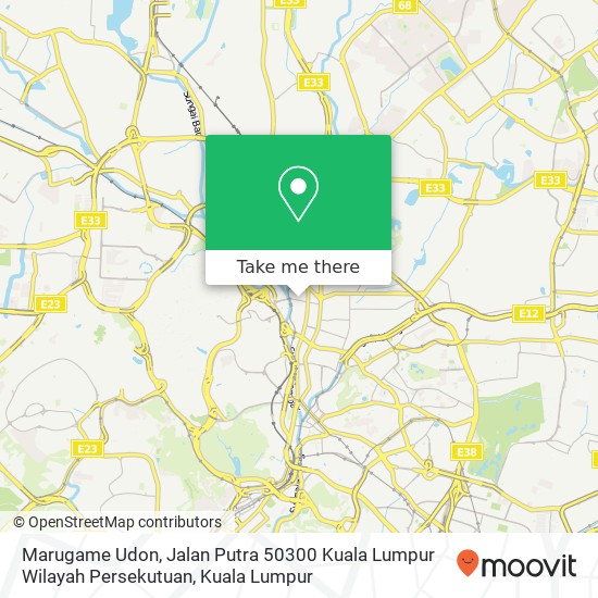 Peta Marugame Udon, Jalan Putra 50300 Kuala Lumpur Wilayah Persekutuan