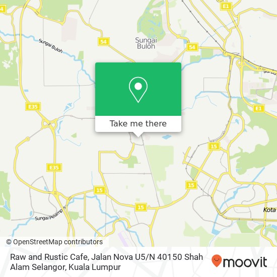 Raw and Rustic Cafe, Jalan Nova U5 / N 40150 Shah Alam Selangor map