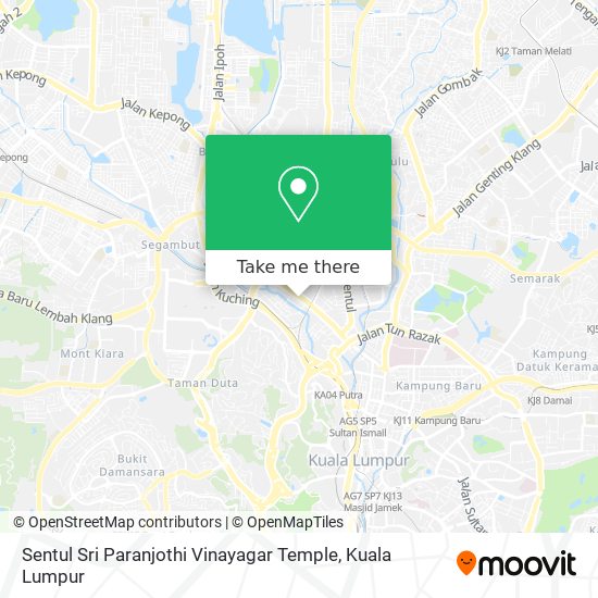 Peta Sentul Sri Paranjothi Vinayagar Temple