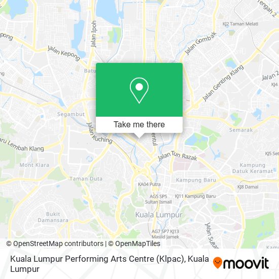 Kuala Lumpur Performing Arts Centre (Klpac) map