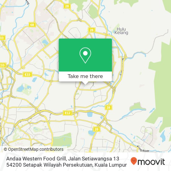 Andaa Western Food Grill, Jalan Setiawangsa 13 54200 Setapak Wilayah Persekutuan map