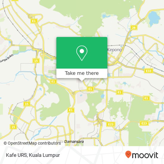 Peta Kafe URS, Jalan Tanjung SD 13 / 2 52200 Petaling Jaya Selangor