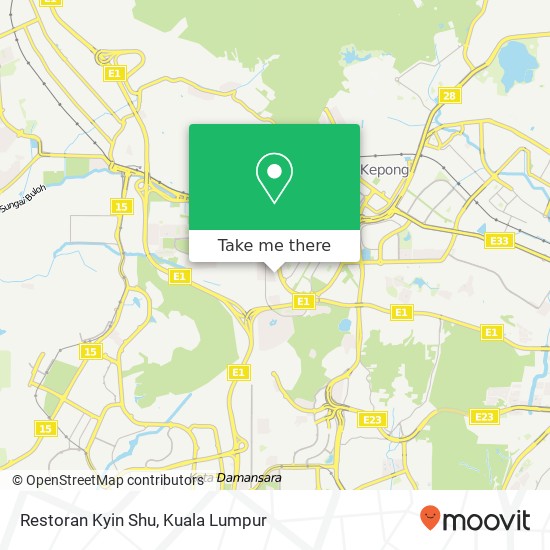 Peta Restoran Kyin Shu, Jalan Tanjung SD 13 / 2 52200 Petaling Jaya Selangor