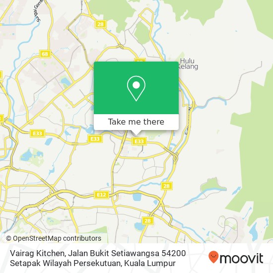 Peta Vairag Kitchen, Jalan Bukit Setiawangsa 54200 Setapak Wilayah Persekutuan