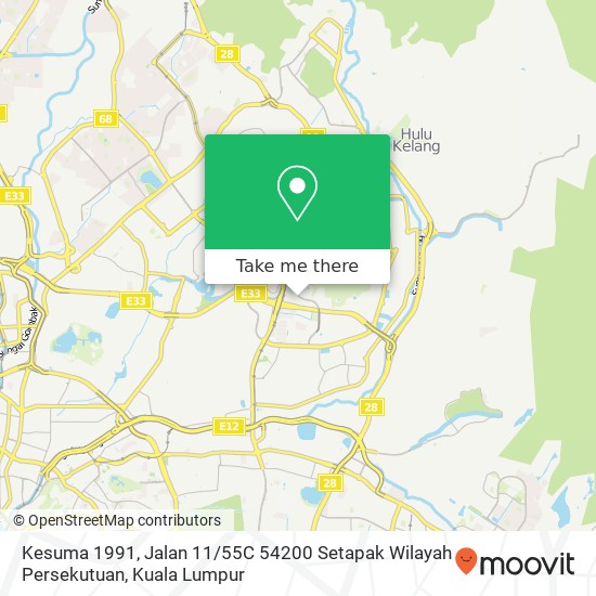 Kesuma 1991, Jalan 11 / 55C 54200 Setapak Wilayah Persekutuan map