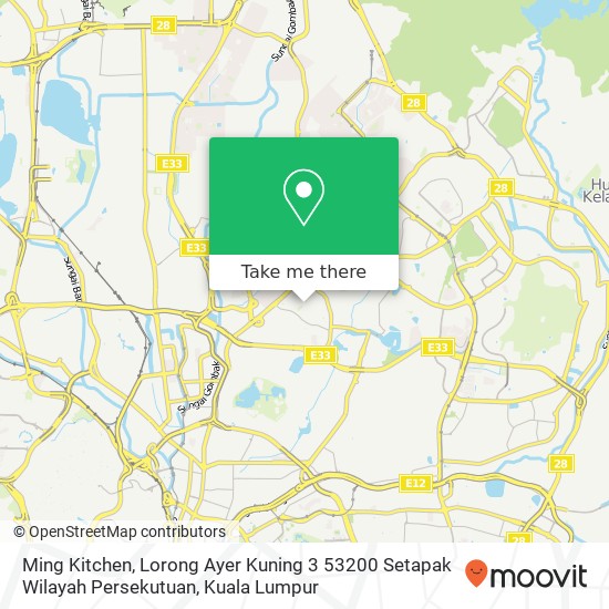 Peta Ming Kitchen, Lorong Ayer Kuning 3 53200 Setapak Wilayah Persekutuan