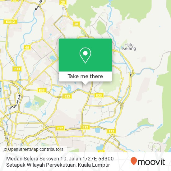 Medan Selera Seksyen 10, Jalan 1 / 27E 53300 Setapak Wilayah Persekutuan map