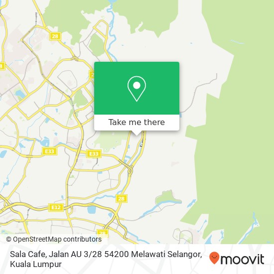 Peta Sala Cafe, Jalan AU 3 / 28 54200 Melawati Selangor