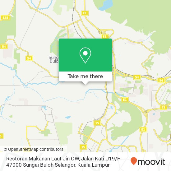 Peta Restoran Makanan Laut Jin OW, Jalan Kati U19 / F 47000 Sungai Buloh Selangor