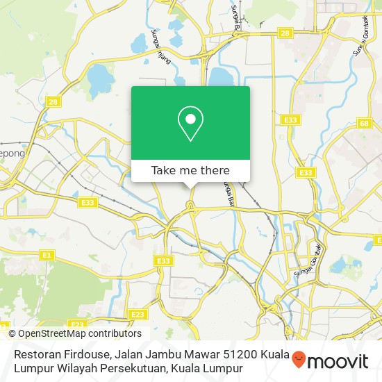 Restoran Firdouse, Jalan Jambu Mawar 51200 Kuala Lumpur Wilayah Persekutuan map