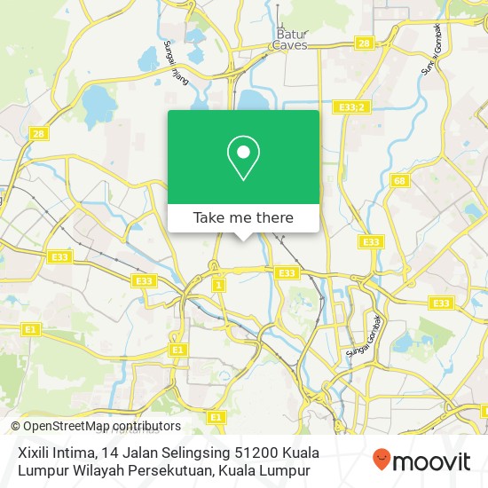 Xixili Intima, 14 Jalan Selingsing 51200 Kuala Lumpur Wilayah Persekutuan map