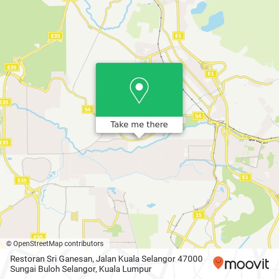 Peta Restoran Sri Ganesan, Jalan Kuala Selangor 47000 Sungai Buloh Selangor