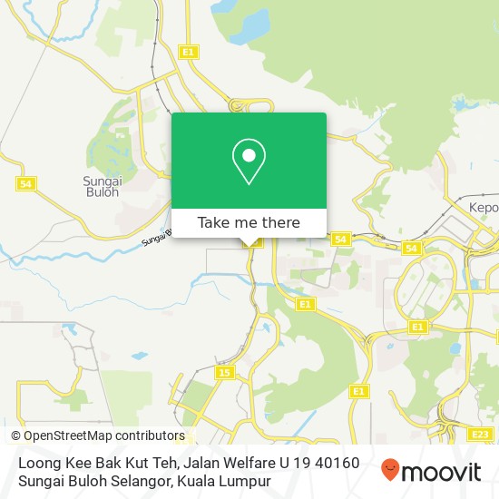 Peta Loong Kee Bak Kut Teh, Jalan Welfare U 19 40160 Sungai Buloh Selangor
