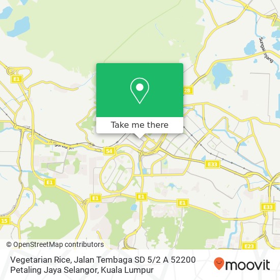 Peta Vegetarian Rice, Jalan Tembaga SD 5 / 2 A 52200 Petaling Jaya Selangor