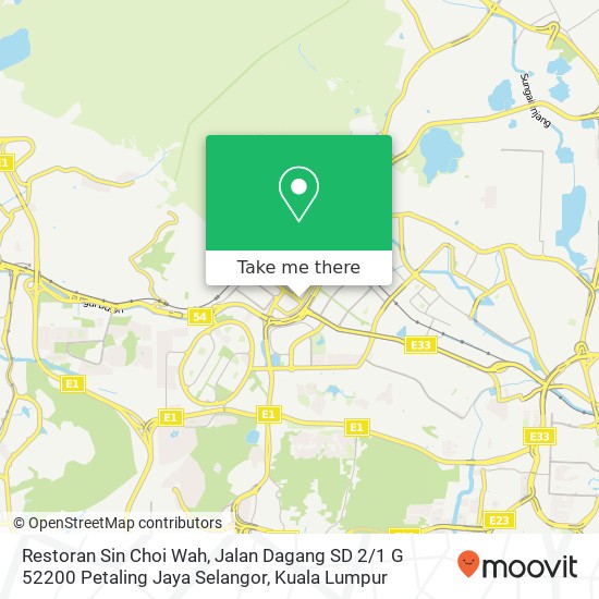 Peta Restoran Sin Choi Wah, Jalan Dagang SD 2 / 1 G 52200 Petaling Jaya Selangor