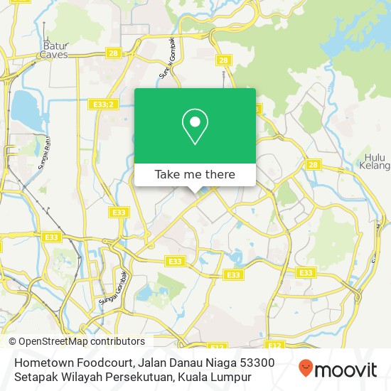 Peta Hometown Foodcourt, Jalan Danau Niaga 53300 Setapak Wilayah Persekutuan